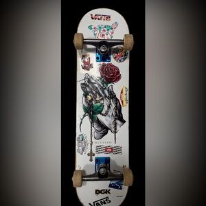 DGK White Skateboard with Colorful Graphics